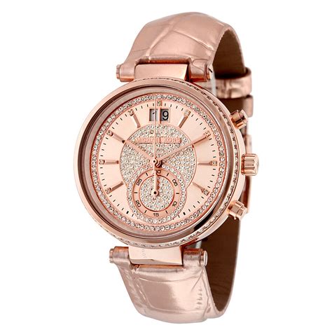 michael kors sawyer rose gold tone chronograph ladies watch|Michael Kors rose gold bracelet.